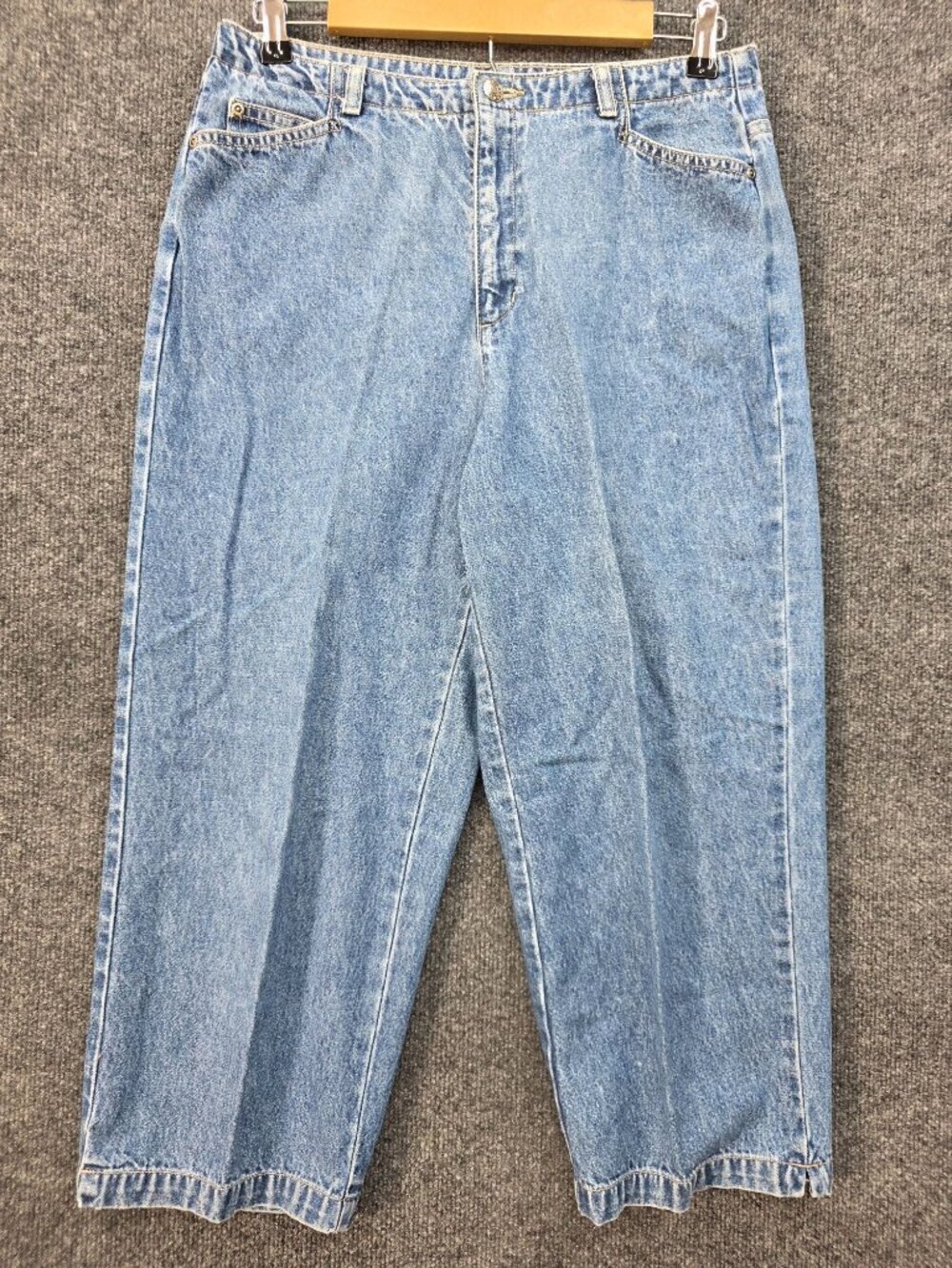 Vintage 90s Crazy Horse Wide Leg Crop Jeans 10 Light Wash Casual Indie Grunge